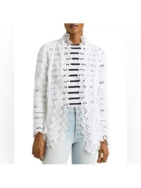 Lauren Ralph Lauren White Eyelet Lace Cardigan